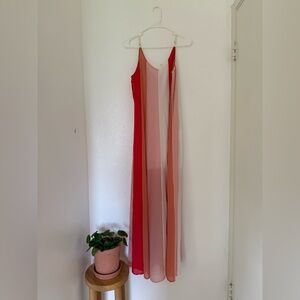 Entro Red and Pink Colorblock Dress